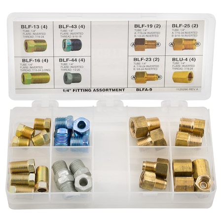 Ags 1/4 Tube Nut, Union, Adapter Fitting Assortment, 8 SKU, BLFA-9 BLFA-9